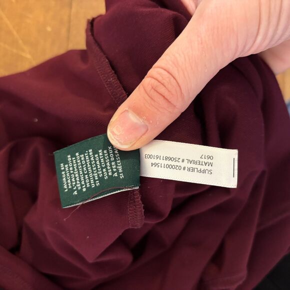 Lauren Ralph Lauren size 12 Maroon Ruched Preppy New England Cocktail Dress - Picture 10 of 10